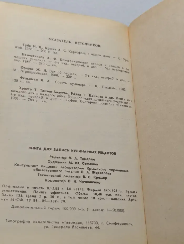 Кулинарные рецепты. Книга для записей