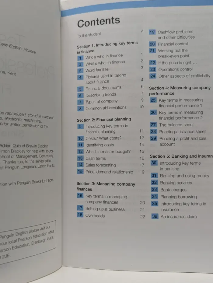 Test Your Professional English. Finance