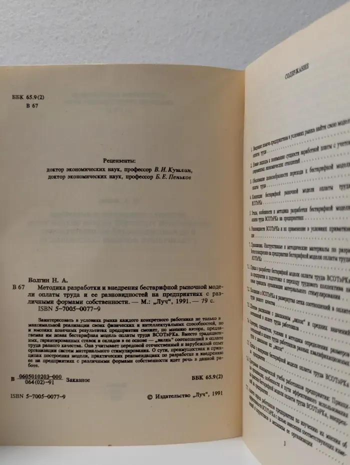 Методика разработки и внедрения бестарифной рыночной модели оплаты труда и ее разновидностей на предприятиях с различными формами собственности