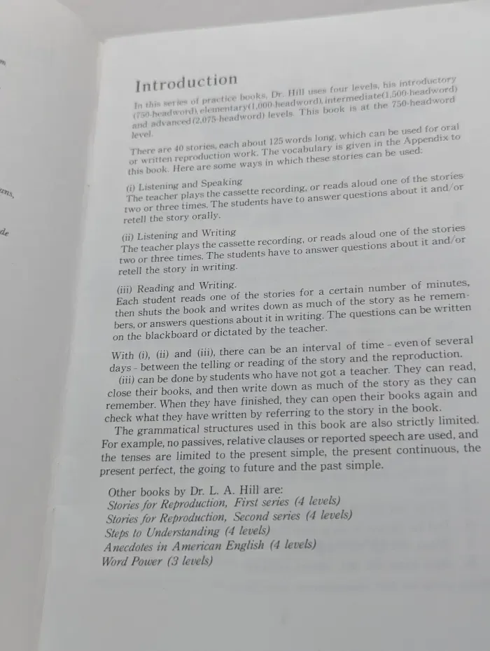 Introductory Stories for Reproduction 1