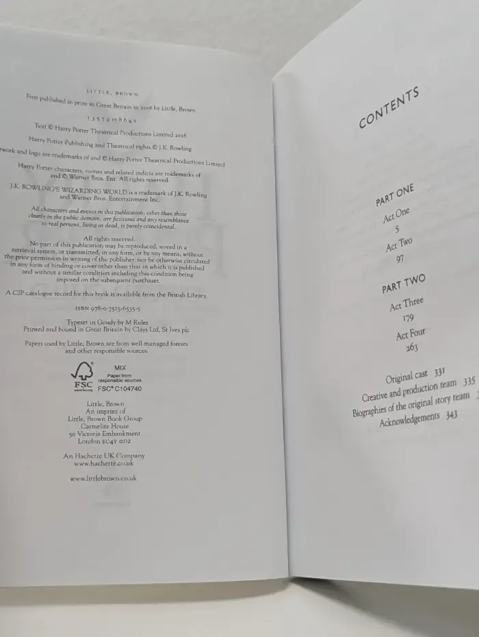 Harry Potter and the Cursed Child. Parts One and Two
