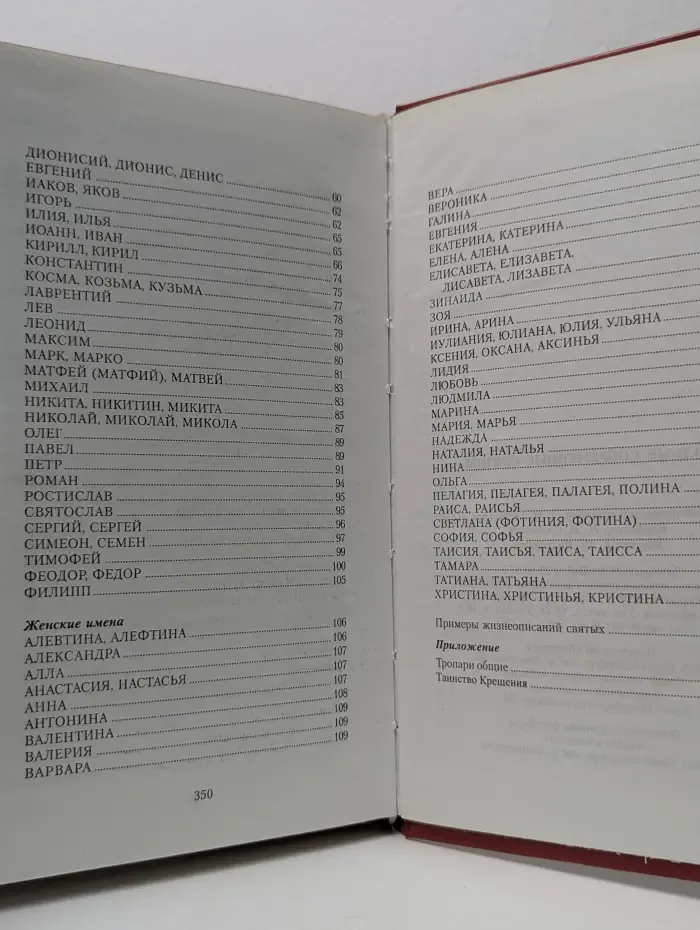 Полные современные святцы