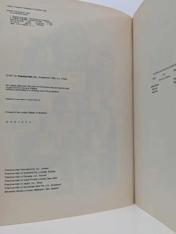 A Conversation Book. English in Everyday Life. Book 1