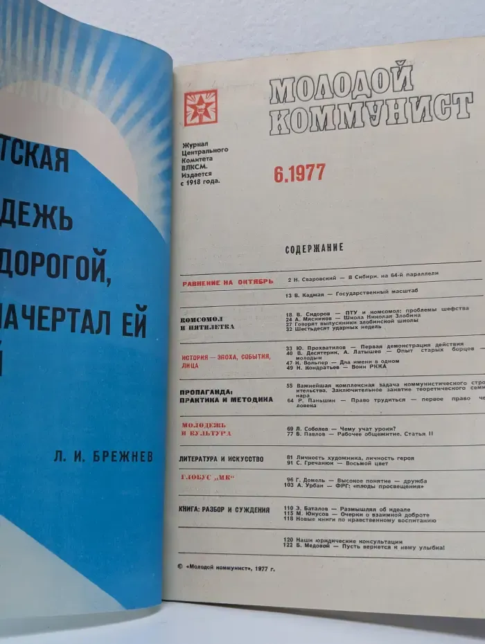 Молодой коммунист. Выпуск № 6/1977