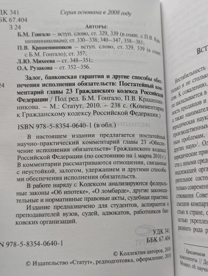 Комментарии к Гражданскому кодексу Российской Федерации. Залог, банковская гарантия и другие способы обеспечения исполнения обязательств