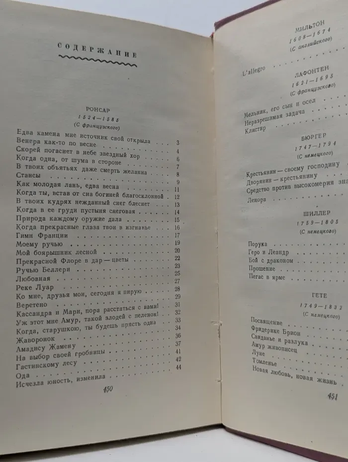 Из европейских поэтов XVI-XIX