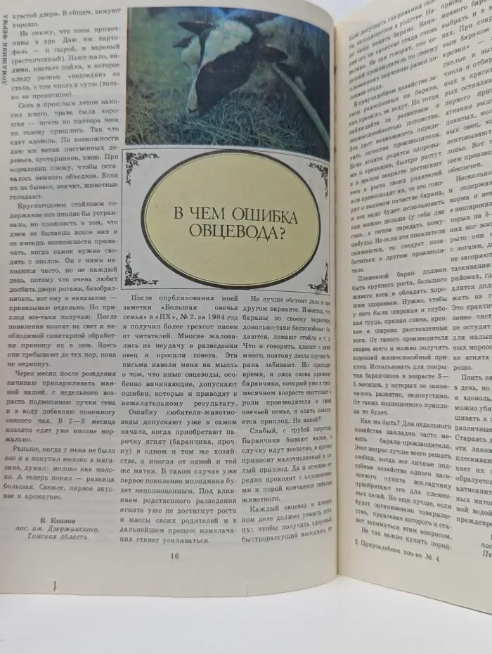 Приусадебное хозяйство. Выпуск № 4/1985