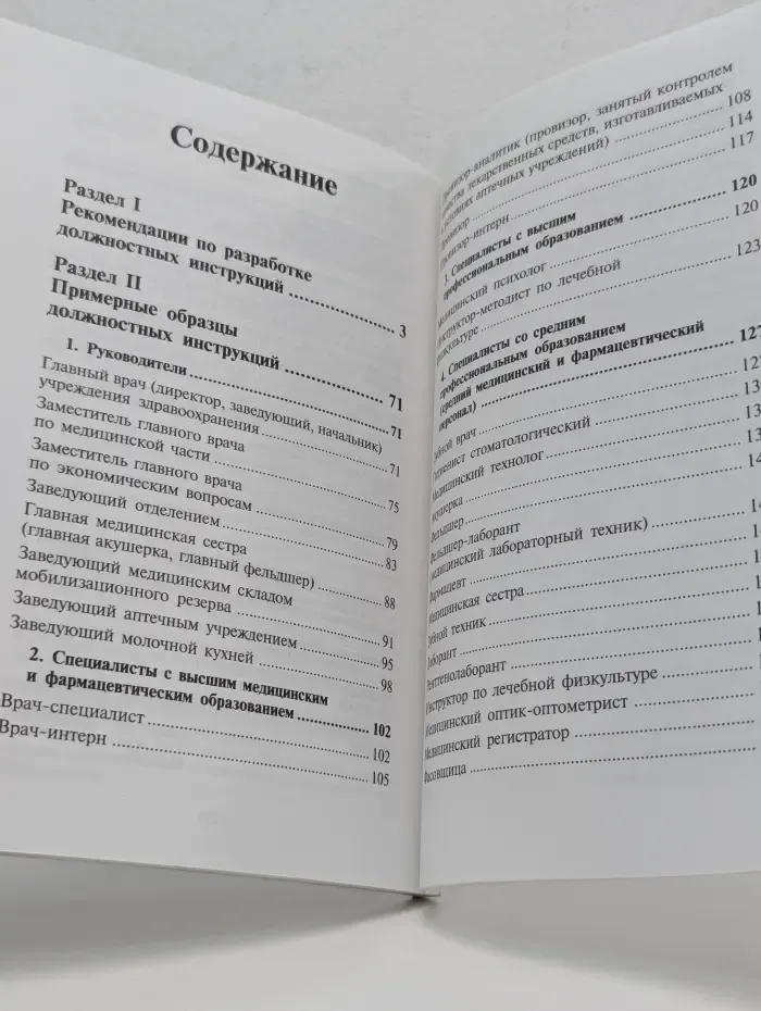 Персонал медицинских учреждений. Рекомендации по разработке должностных инструкций с примерными образцами