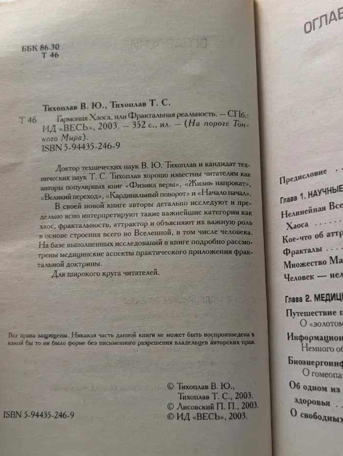 На пороге Тонкого Мира. Гармония хаоса, или Фрактальная реальность