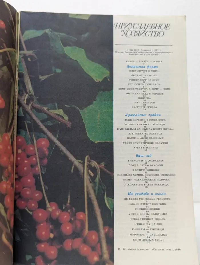 Приусадебное хозяйство. Выпуск № 4/1986