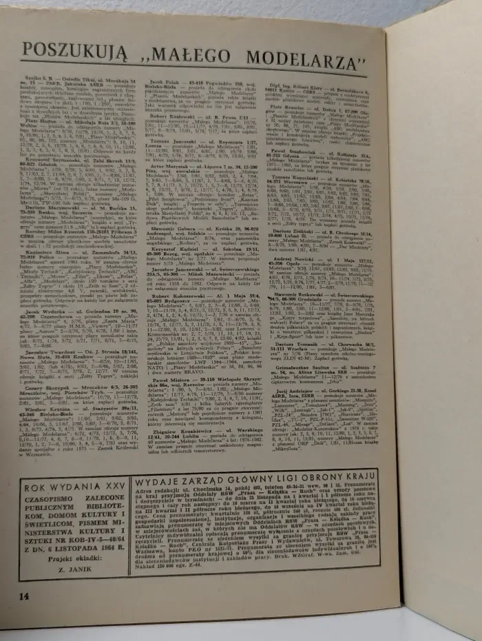 Mały Modelarz. Выпуск № 9/1982