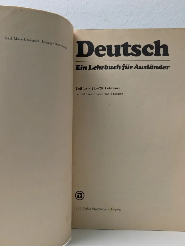 Deutsch. Ein Lehrbuch fur Auslander. Teil 1a