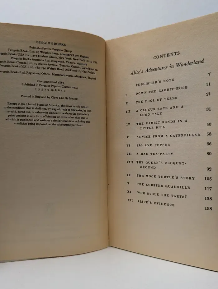 Penguin Popular Classics. Alice's Adventures in Wonderland