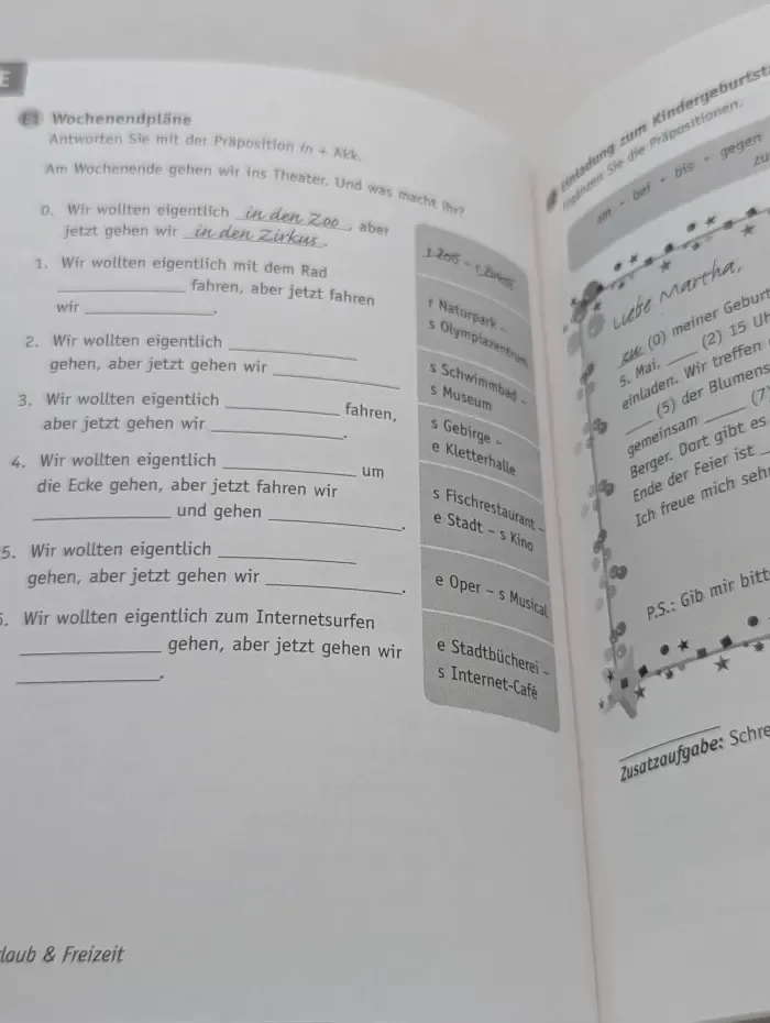 Deutsch uben. Prapositionen