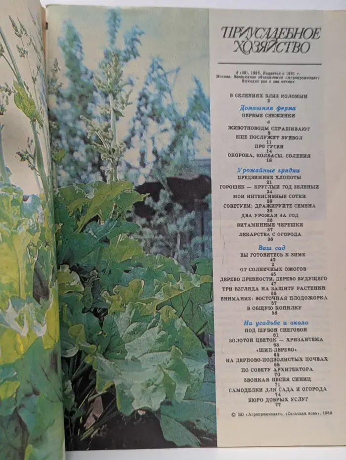 Приусадебное хозяйство. выпуск № 5/1986
