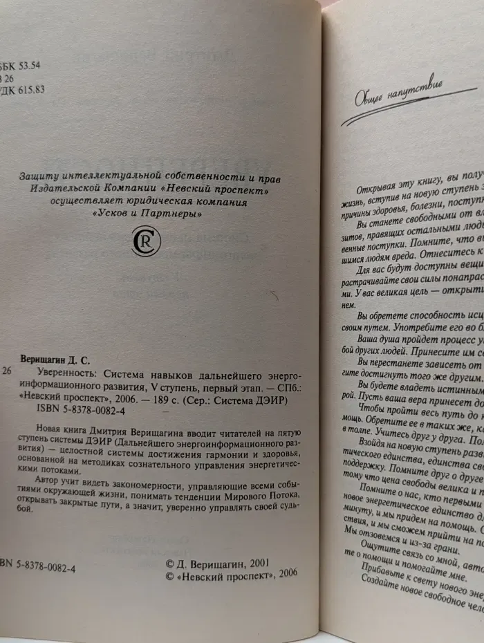 Система ДЭИР. Уверенность. Система навыков дальнейшего энергоинформационного развития, V ступень, первый этап