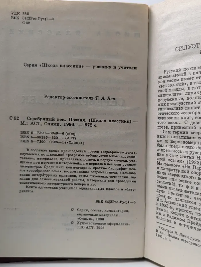 Школа классики. Серебряный век. Поэзия