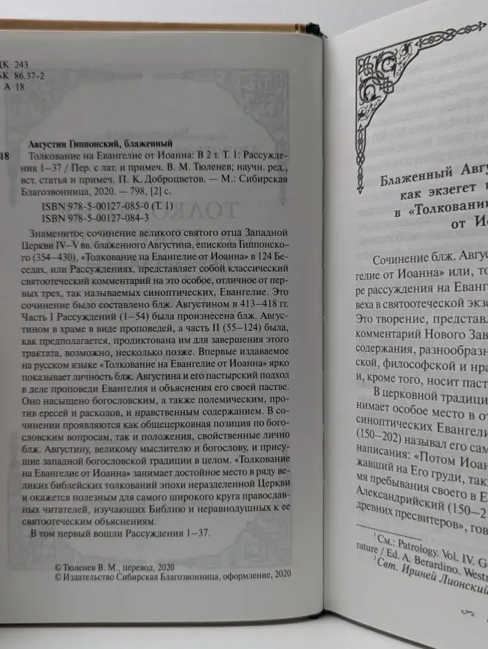 Толкование на Евангелие от Иоанна. В 2 томах. Том 1