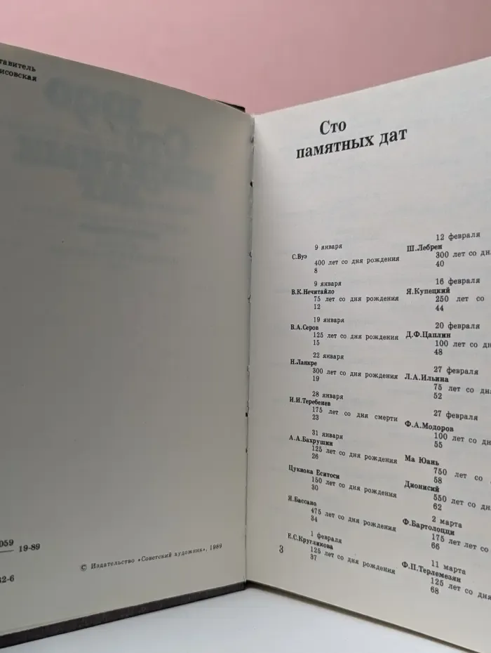 Сто памятных дат. Художественный календарь. 1990