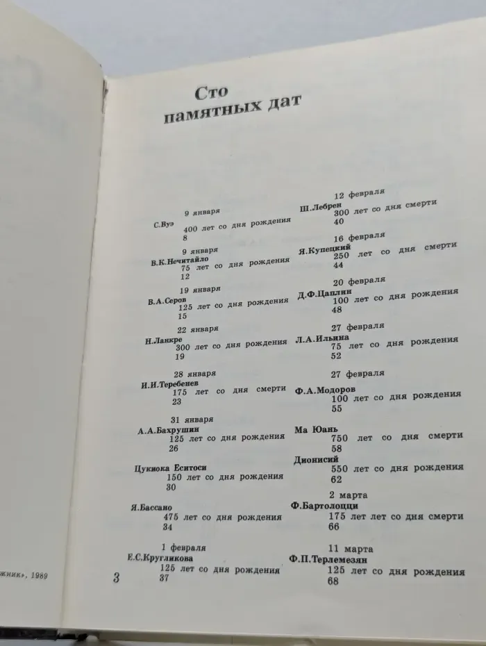 Сто памятных дат. Художественный календарь на 1990 год