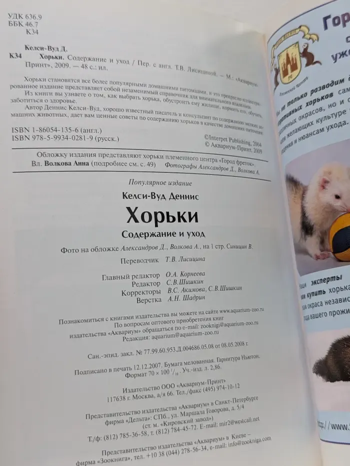 Домашние животные. Хорьки. Содержание и уход