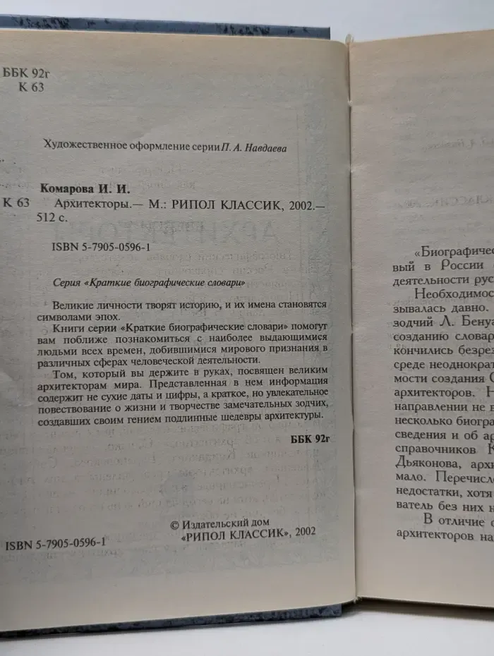 Архитекторы. Краткий биографический словарь