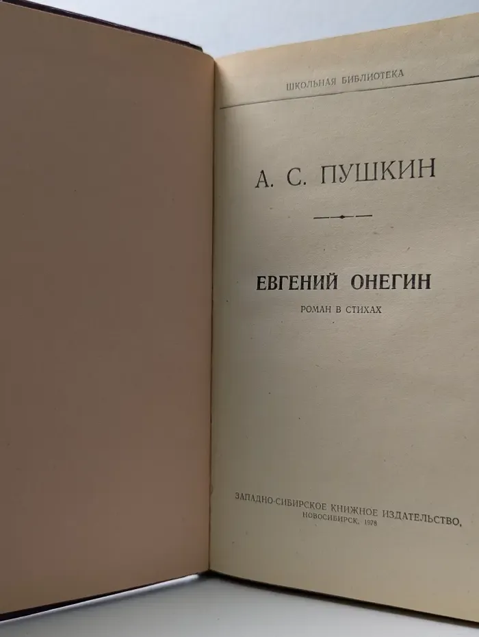 Школьная библиотека. Евгений Онегин