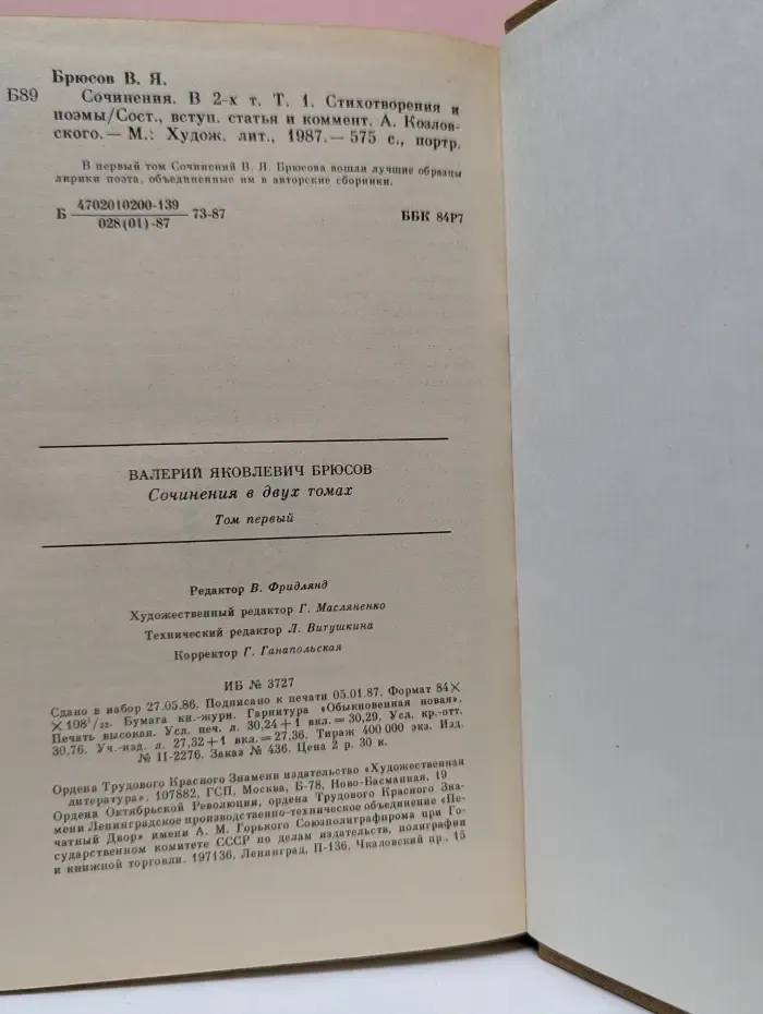 В. Я. Брюсов. Сочинения в 2 томах. Том 1