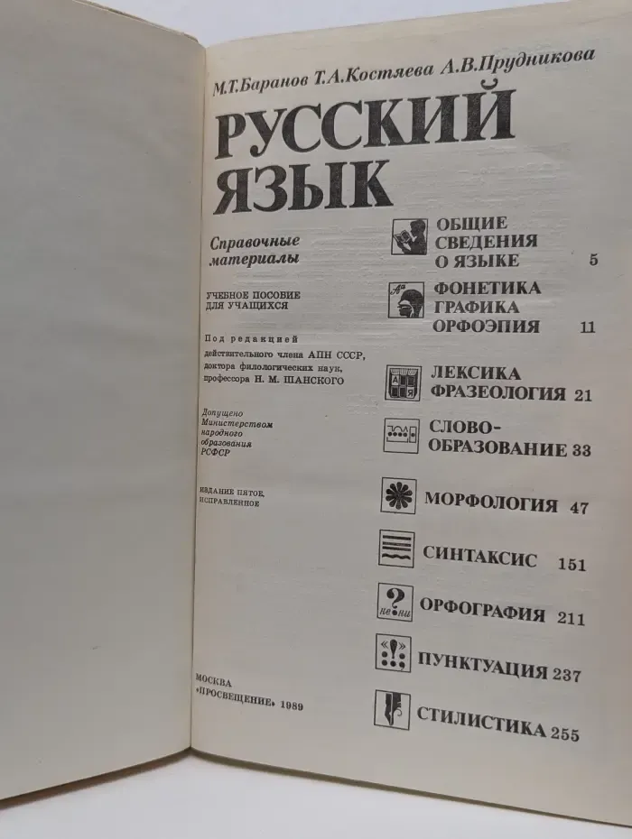 Русский язык: Справочные материалы