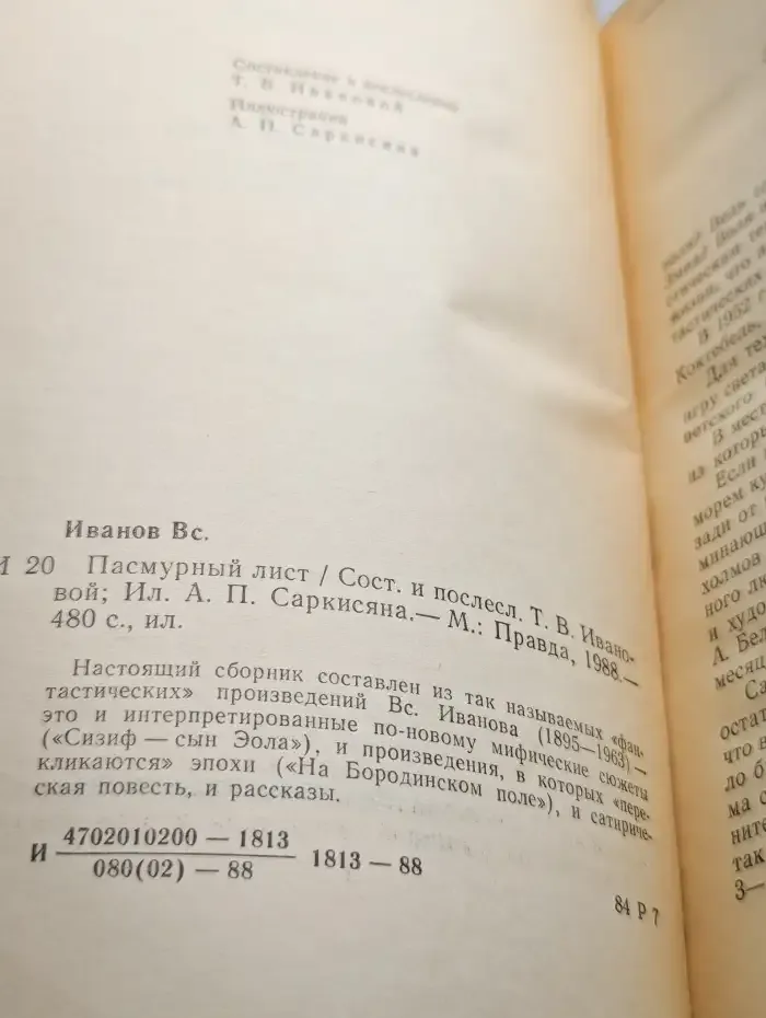 Пасмурный лист