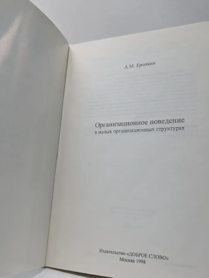 Библиотека научно-технической программы. Организационное поведение в малых организационных структурах