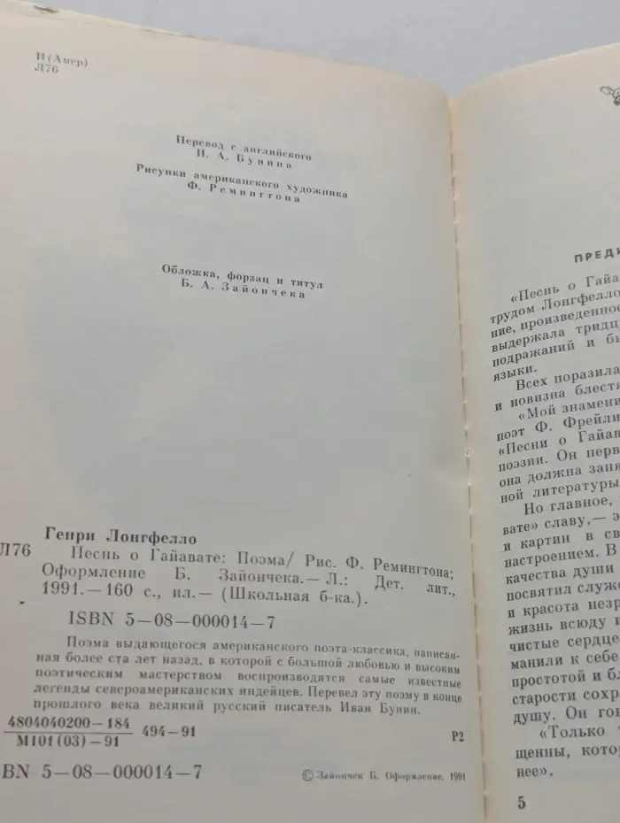 Школьная библиотека. Песнь о Гайавате