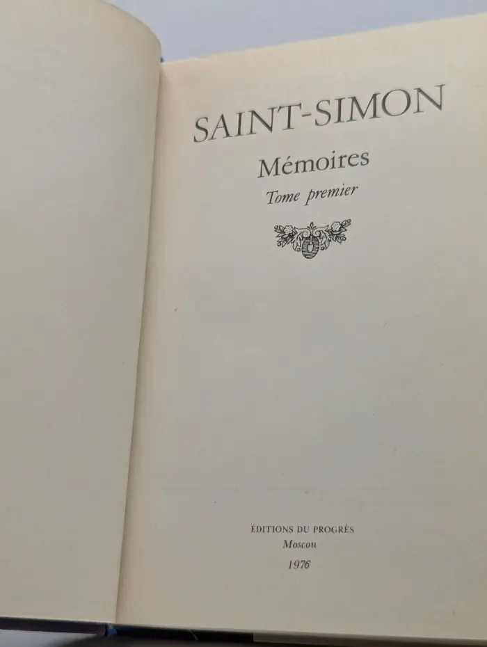 Saint-Simon. Memoires. Tome 1. Сен-Симон. Мемуары в 2 томах. Том 1