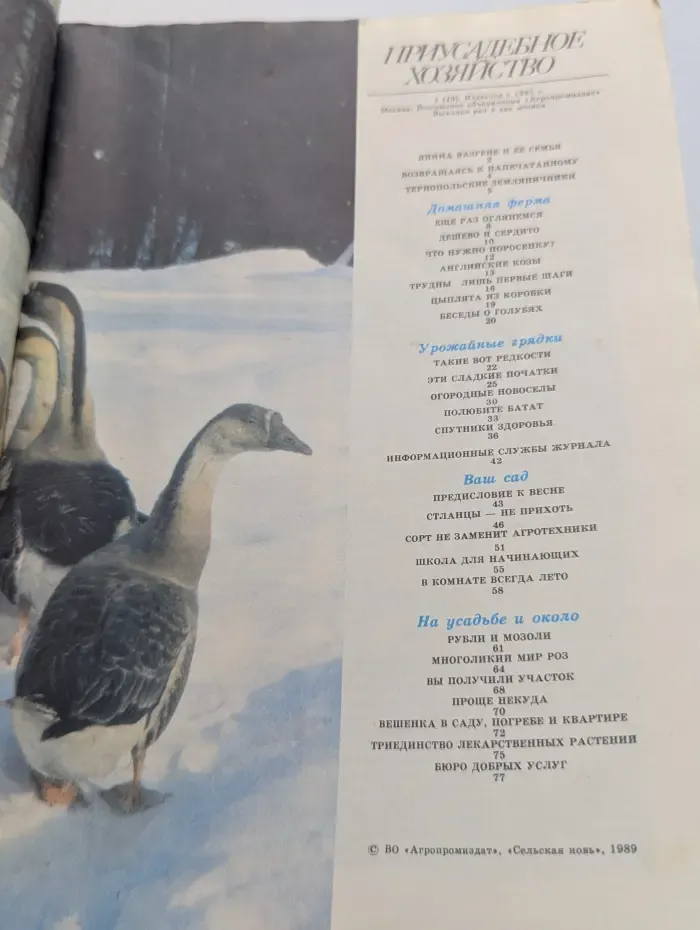 Приусадебное хозяйство. Выпуск № 1/1989