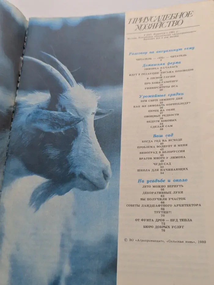 Приусадебное хозяйство. Выпуск № 6/1989