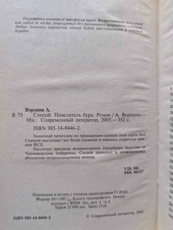 Слепой. Повелитель бурь