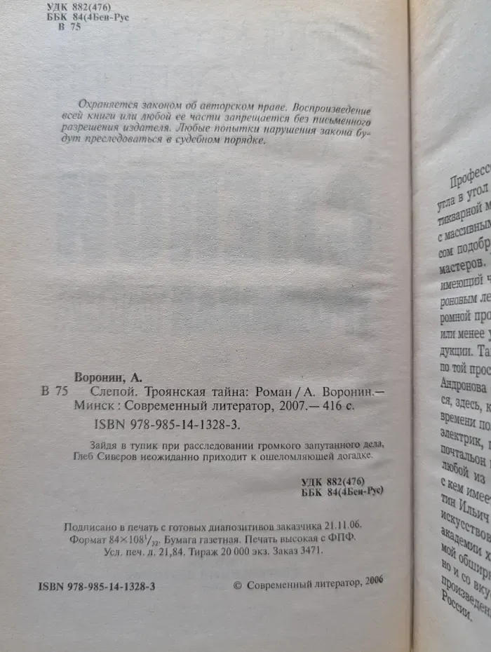 Современный российский бестселлер. Слепой. Троянская тайна