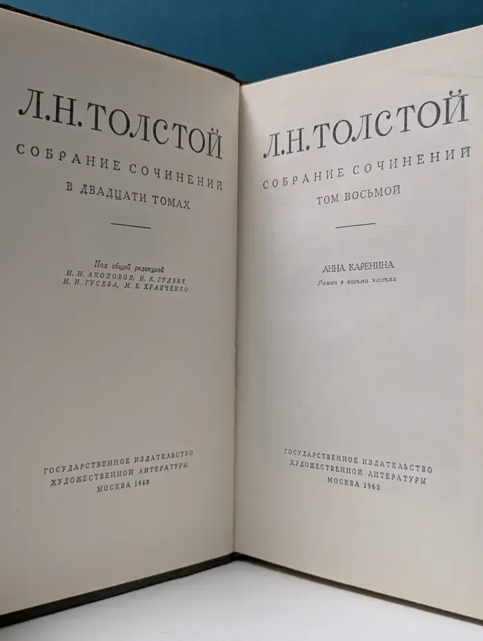 Лев Толстой. Собрание сочинений в 20 томах. Том 8. Анна Каренина
