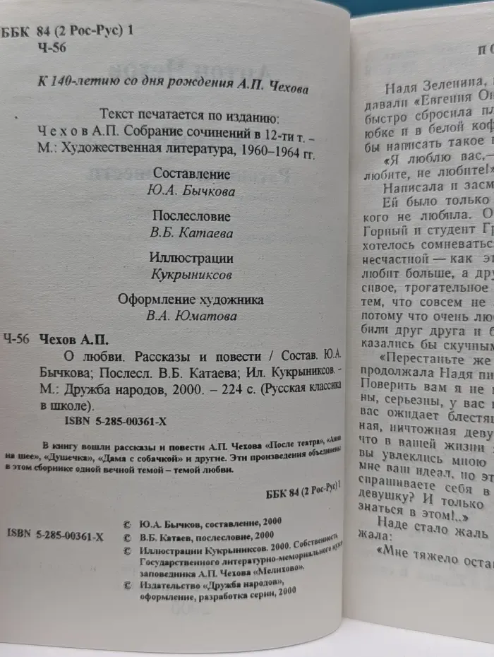 Русская классика в школе. А. П. Чехов. О любви