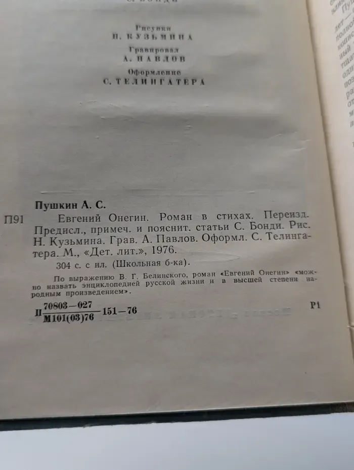 Евгений Онегин. Стихотворения