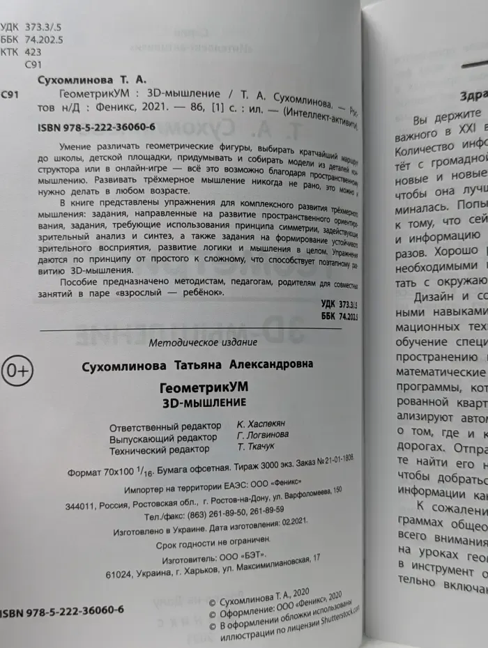 Интеллект-активити. Геометрикум. 3D-мышление