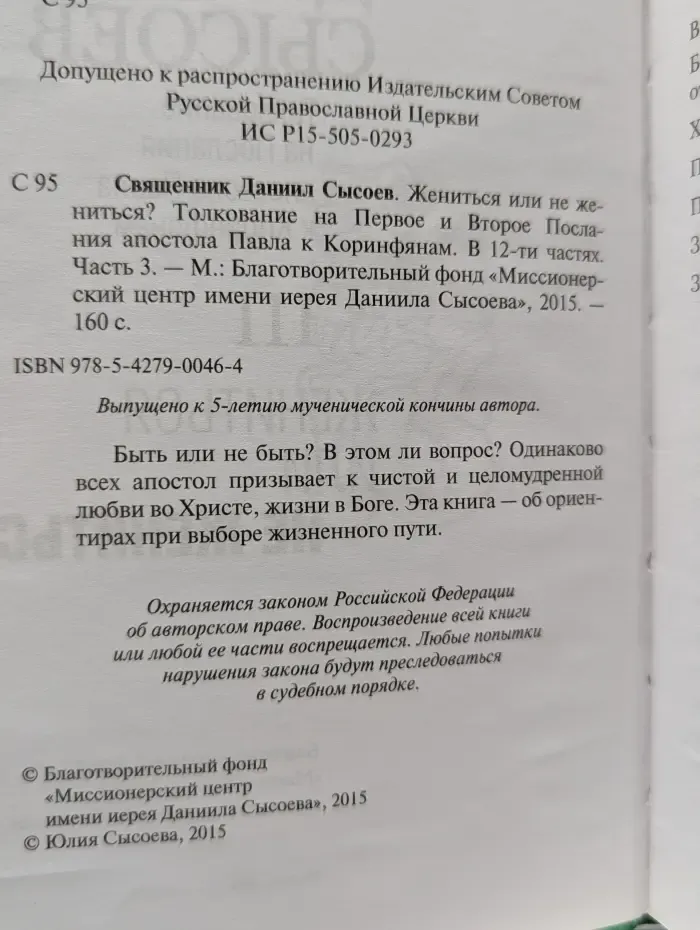 Жениться или не жениться? В 12 книгах. Книга 3. Толкование на Послания апостола Павла к Коринфянам
