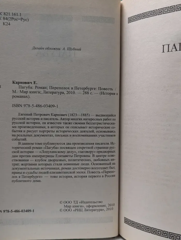 История в романах. Пагуба