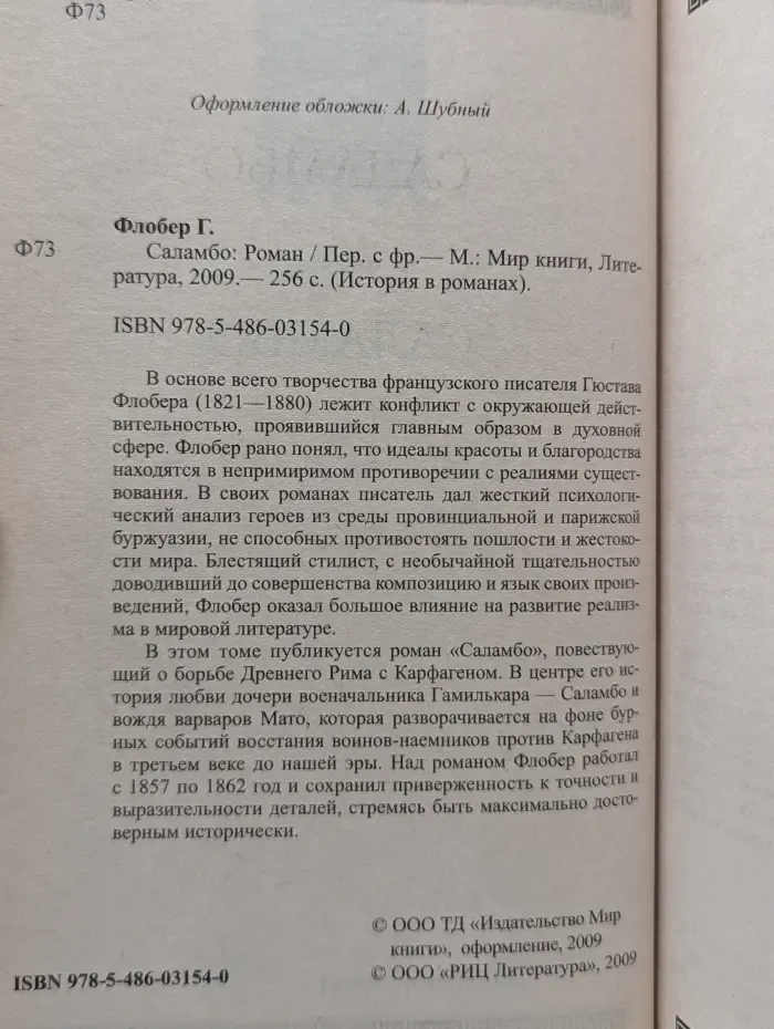 История в романах. Саламбо