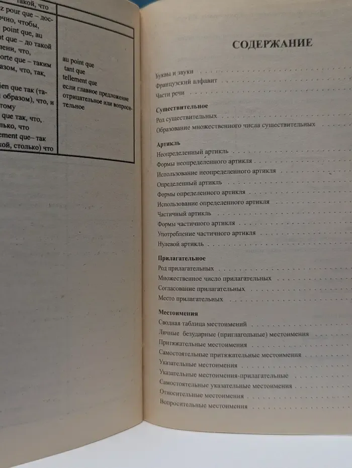Грамматика французского языка в таблицах