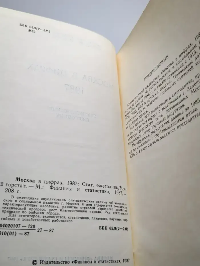 Москва в цифрах 1987