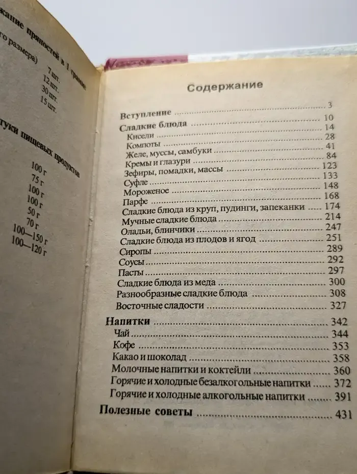 Сладкие блюда и напитки