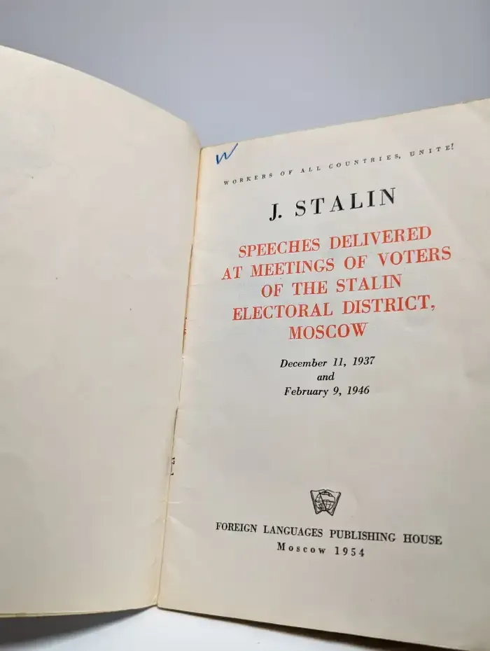 Speeches delivered at meetings of voters of the Stalin