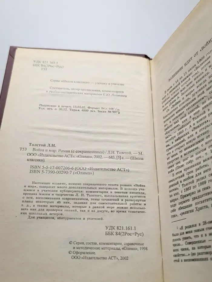 Война и мир. Роман (с сокращениями)