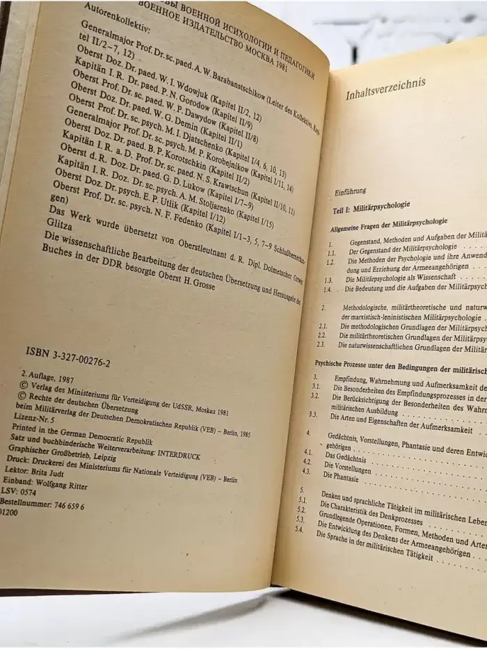Grundlagen der Militar-Psychologie und Militar-Padagogik